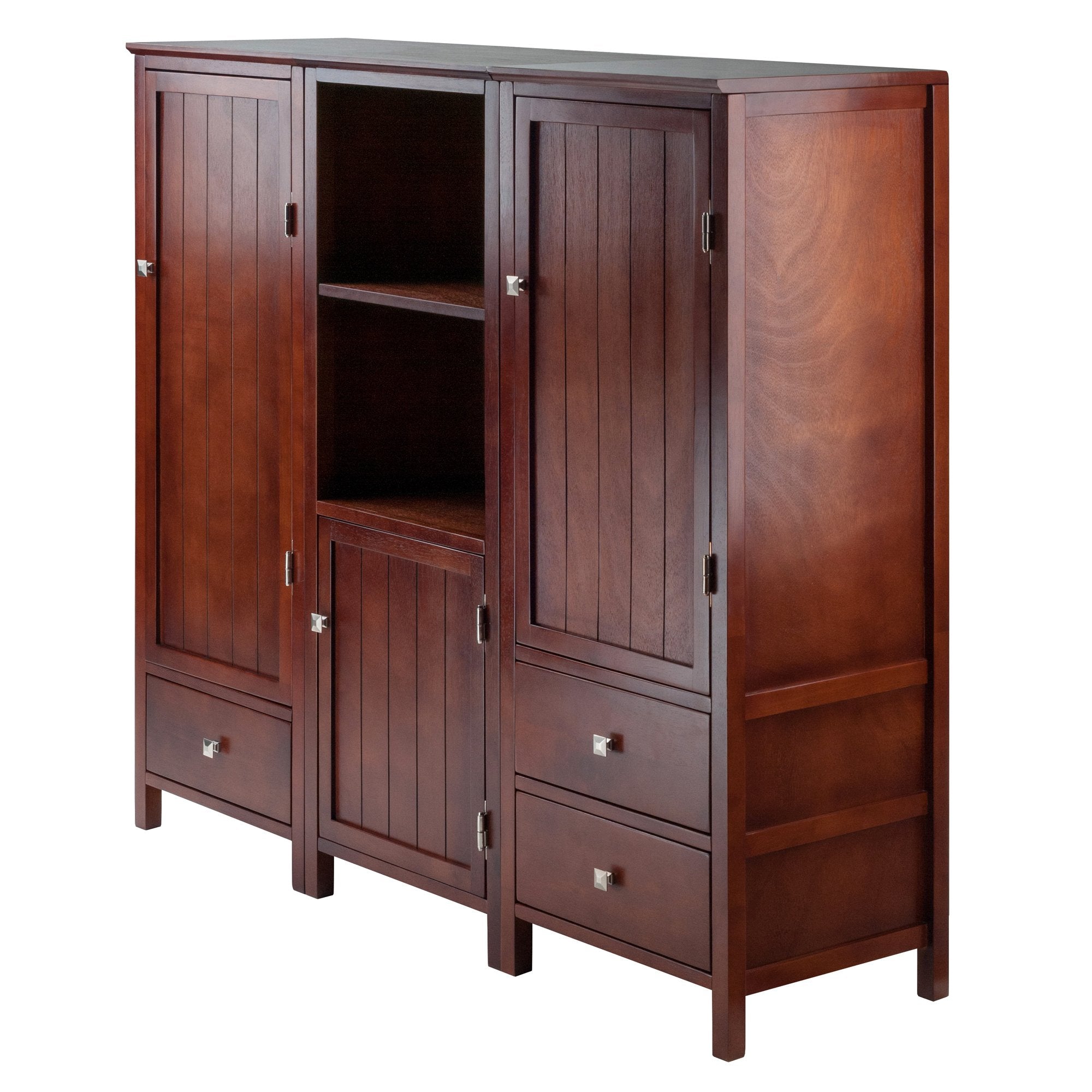Winsome Brooke Cabinet/Cupboard, 17.32" W x 15.75" D x 47.44" H, Walnut
