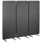 Vivo Freestanding 72 X 66 Inch Privacy Panel, Cubicle Divider, Acoustic Wall Partition, X3 24 Inch Panels, Dark Gray, Pp-3-T072D