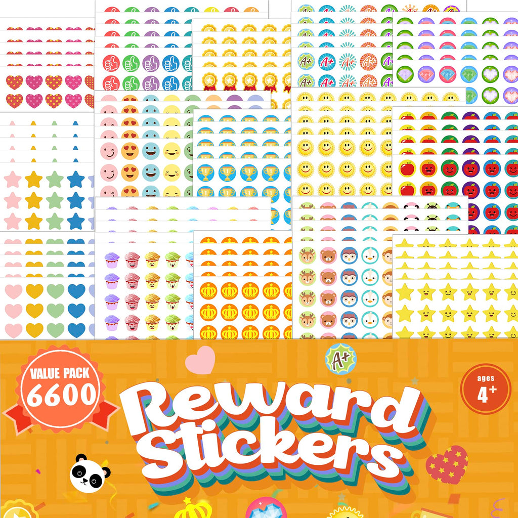 Upgrade 6600 Small Stickers For Teacher Supplies - Premium Mini Reward Stickers For Kids Classroom, Incentive Stickers For Stude