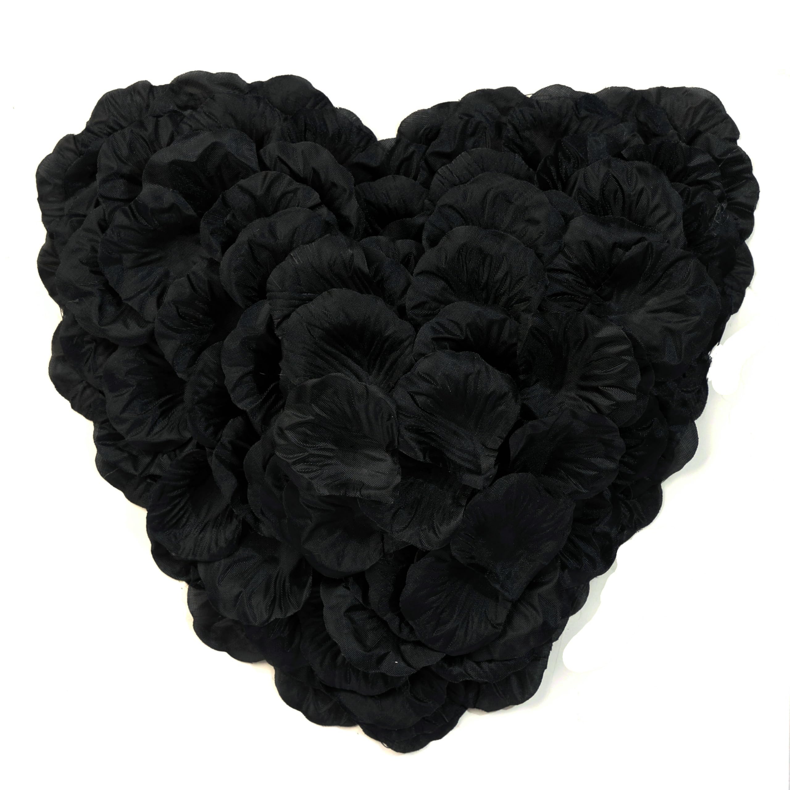 CODE FLORIST 1100 PCS Black Silk Rose Petals for Valentines Day,Romantic Night,Wedding,Proposal Anniversary Flower Decorations(