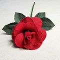 Camellia Bees Cotton Linen Rose Handmade Rose for Wedding Anniversary, Valentines Day, Mothers Day (Red)