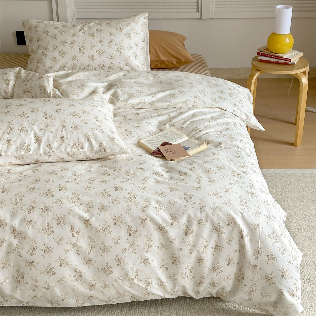 Motntd Floral Twin Duvet Cover Coquette Off White Twin Comforter Cover Boho Cotton Cute Lightweight Duvet Cover Set With Hidden