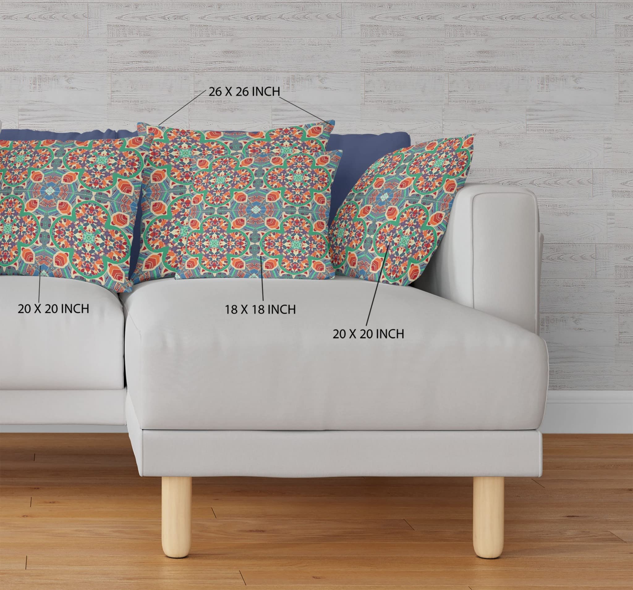 HomeRoots Orange Green Cloverleaf Boho Suede Throw Pillow