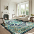 BESTSWEETIE Area Rugs 8x10 Rug for Living Room, Washable Rug 8x10, Non Slip Water Repellent Floor Carpet, Low Pile Soft Vintage 