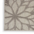 Nourison Aloha Indoor/Outdoor Floral Silver Grey 9'6' X 13' Area Rug, (10' X 13')