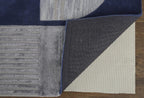 HomeRoots 514593 9 x 12 ft. Blue & Silver Wool Geometric Hand Tufted Handmade Rectangle Area Rug
