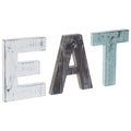 MyGift Wall Mounted Multicolored Solid Wood Letter EAT Cutout Block Wall Sign, Rearrange Letters to TEA, Kitchen Farmhouse above
