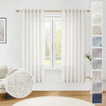 MEETBILY Ivory Linen Sheer Curtains 63 Inch Length for Living Room 2 Panel Set Farmhouse Rod Pocket Window Drapes Light Filterin
