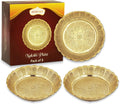 Shubhkart Solid Brass Decorative Nakshi Plate Set for Puja, Decoration & Diwali Gifting (Small 7 cm, Pack of 3, Solid Brass)