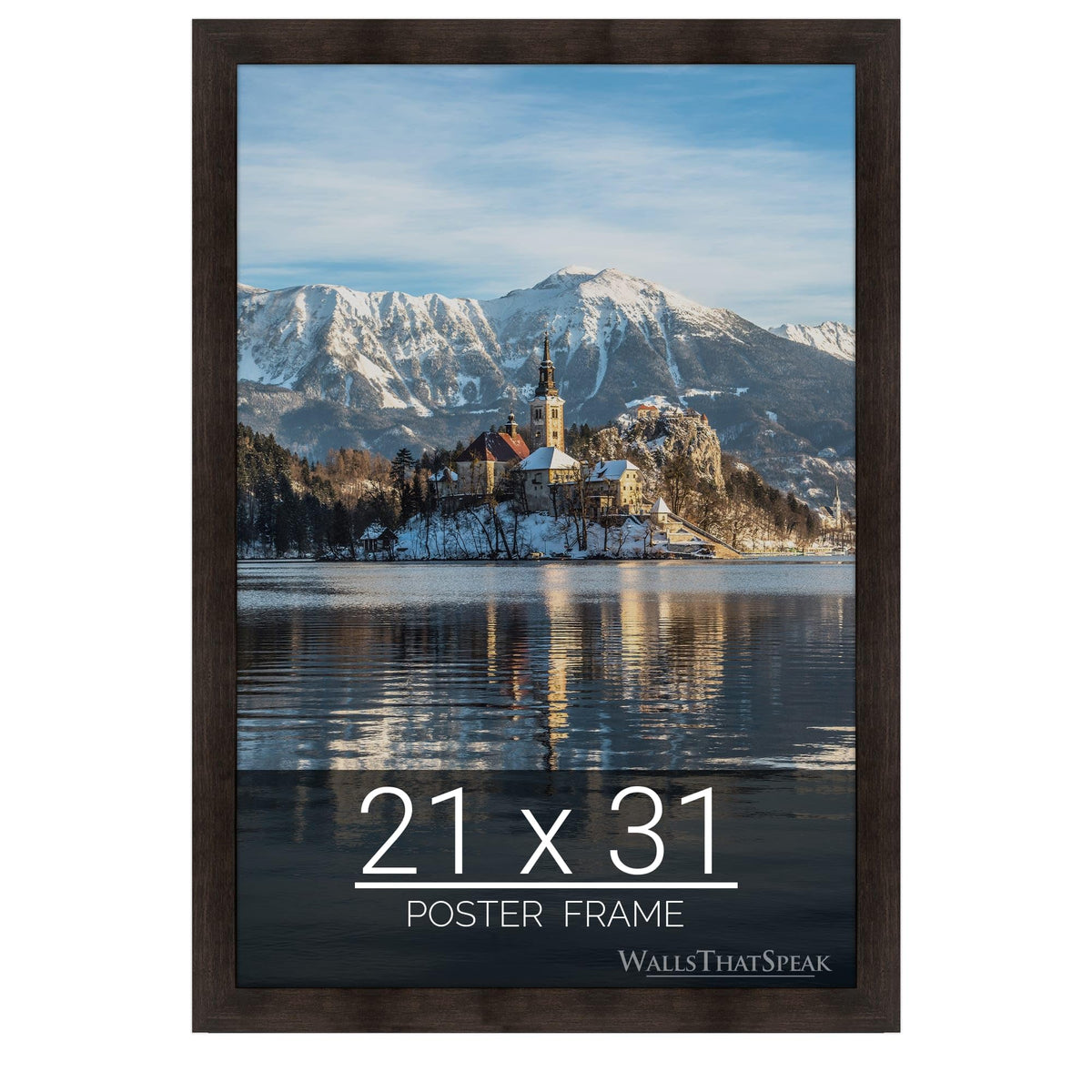 wallsthatspeak 21x31 Espresso Brown Picture Frame for Puzzles Posters Photos or Artwork