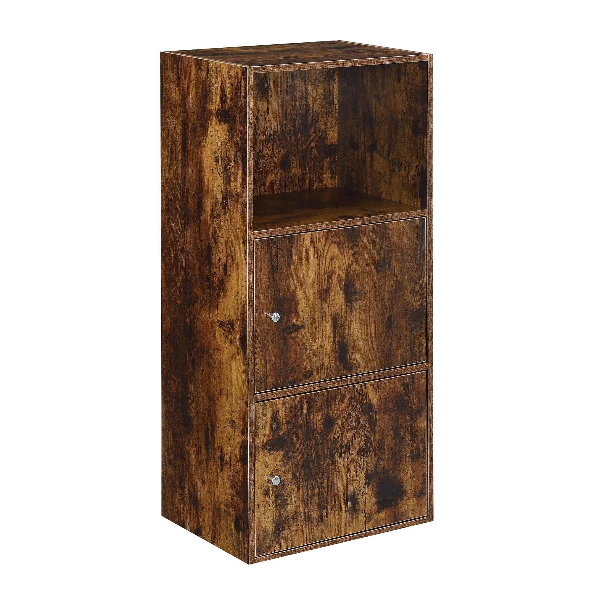 Convenience Concepts Xtra Storage 2 Door Cabinet with Shelf, White Faux Marble