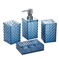 A+KCEYON Blue Bathroom Accessories Set 4 Pcs Navy Blue Bathroom Accessories Toothbrush Holder Soap Dispenser Set Contain Soap Di