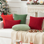 Kevin Textile 2 Packs Sage Green Euro Farmhouse Decorative Throw Pillow Covers 26X26 Inch For Living Room Couch Bed Sofa Spring Rustic Boho Home Decor Soft Striped Corduroy Square Cushion Case