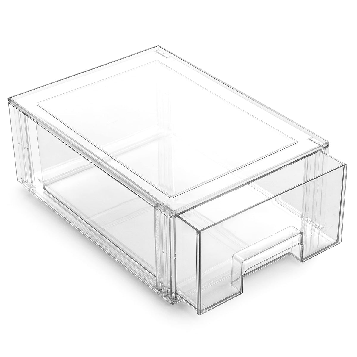 BINO | Stackable Storage Drawers, Large - Clear | THE CRATE COLLECTION | Storage Bins With Drawers Bathroom Organizers and Stora