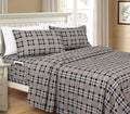 Elegant Comfort Lilliana Plaid 6-Piece Sheet Set, Supreme Coziness Fade & Wrinkle Resistant, 1500 Premium Hotel Quality Microfiber, Sheet Featuring Smart Pockets, Plaid Sheet Set, King, Gray