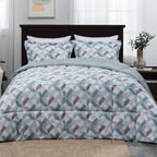 Basic Beyond Twin Comforter Set - Printed Geometry Pattern Comforter Set Twin Size,Lightweight Down Alternative Bed Comforter Set Twin(Geometry,Twin)