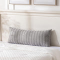 Fancy Homi Gray Long Lumbar Farmhouse Decorative Throw Pillow Covers 14X36 Inch For Bed Couch Bed Sofa, Rustic Boho Room Decor,