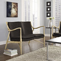 Modway Makeshift Upholstered Loveseat in Natural Brown