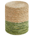 Wimarsbon Ottoman Poof, Natural Seagrass Poufs, Hand Weave Round Footstool, Pouffe Accent Chair, Sitting Braided Footrest W/Jute