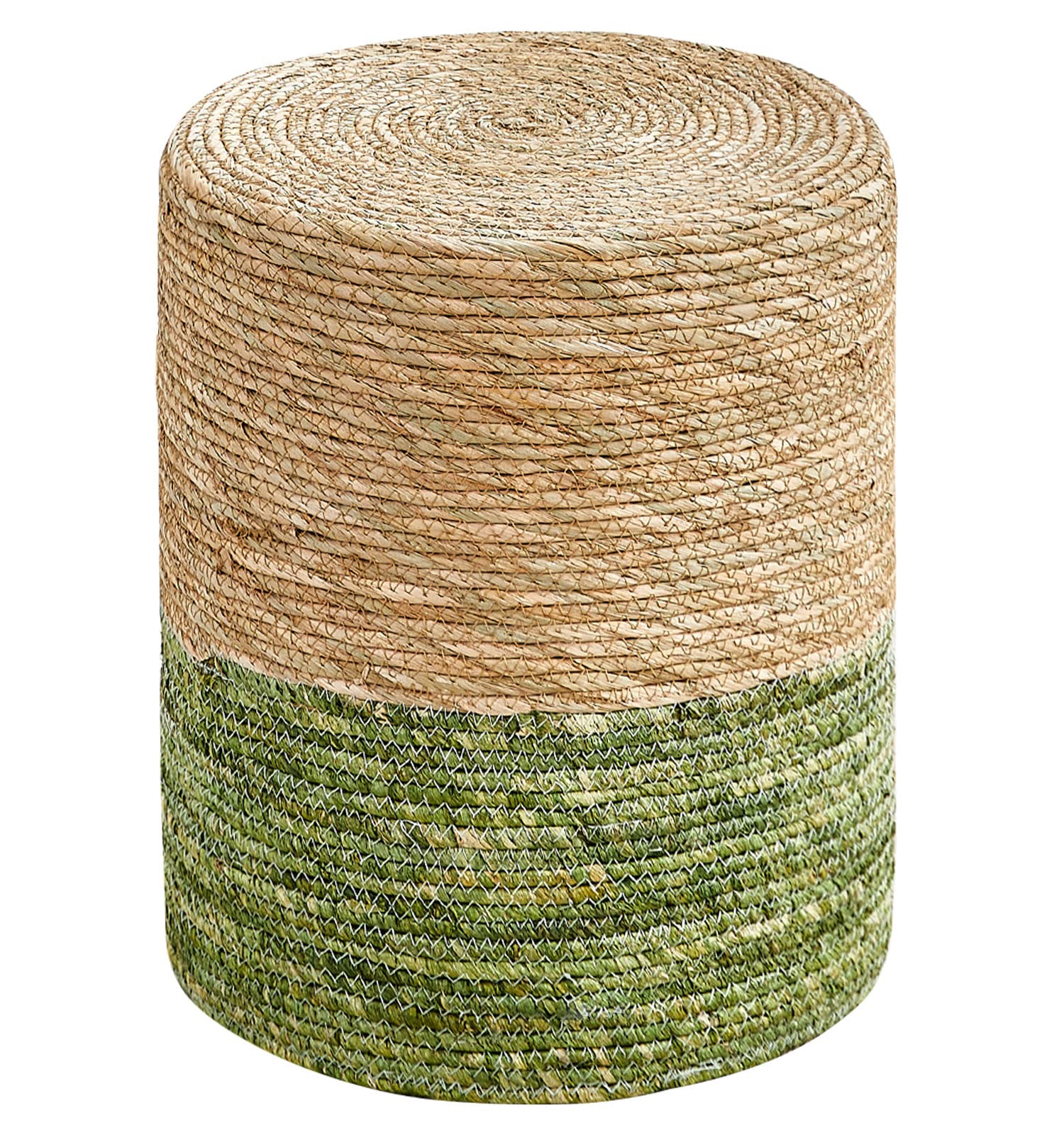 Wimarsbon Ottoman Poof, Natural Seagrass Poufs, Hand Weave Round Footstool, Pouffe Accent Chair, Sitting Braided Footrest W/Jute