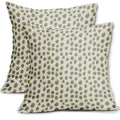 Sage Green Cream Polka Dot Pillow Covers 24X24 Set Of 2 Outdoor Modern Art Throw Pillows Boho Design Brush Strokes Decorative Pi