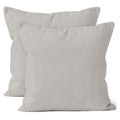 Encasa Cotton Throw Pillow Covers Set Of 2 I 24X24 In (60X60 Cm) - Light Grey I No Insert I Plain Square Pillowcases I Machine W