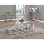 Square End Table with Swoop Accents Chrome 720497