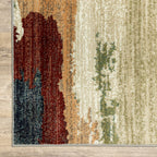 HomeRoots Multi Polypropylene 5’ x 7’ Modern Abstract Indoor Area Rug