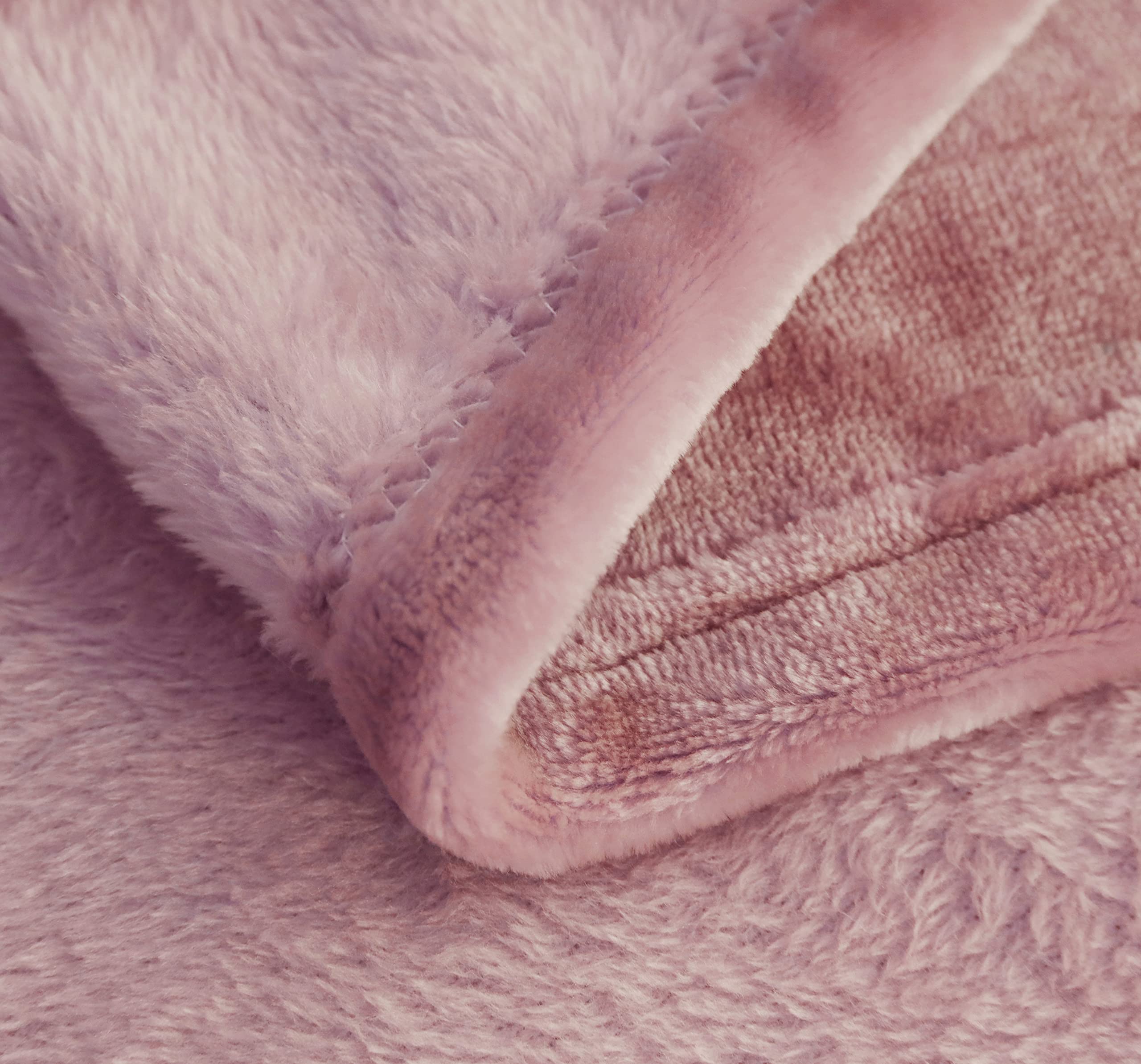 Sochow Flannel Fleece Blanket Throw Size, All Season Lightweight Super Soft Cozy Blanket For Bed Or Couch, Dusty Pink, 50X60 Inc