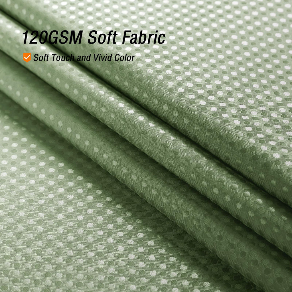 Gibelle Sage Green Shower Curtain, Ombre Shower Curtains For Bathroom, Waffle Weave Textured Fabric Shower Curtain Set With Hook