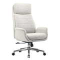 Realspace Modern Comfort Pizana Boucl   Fabric High-Back Executive Office Chair, Light Sand/Brushed Nickel, Bifma Compliant