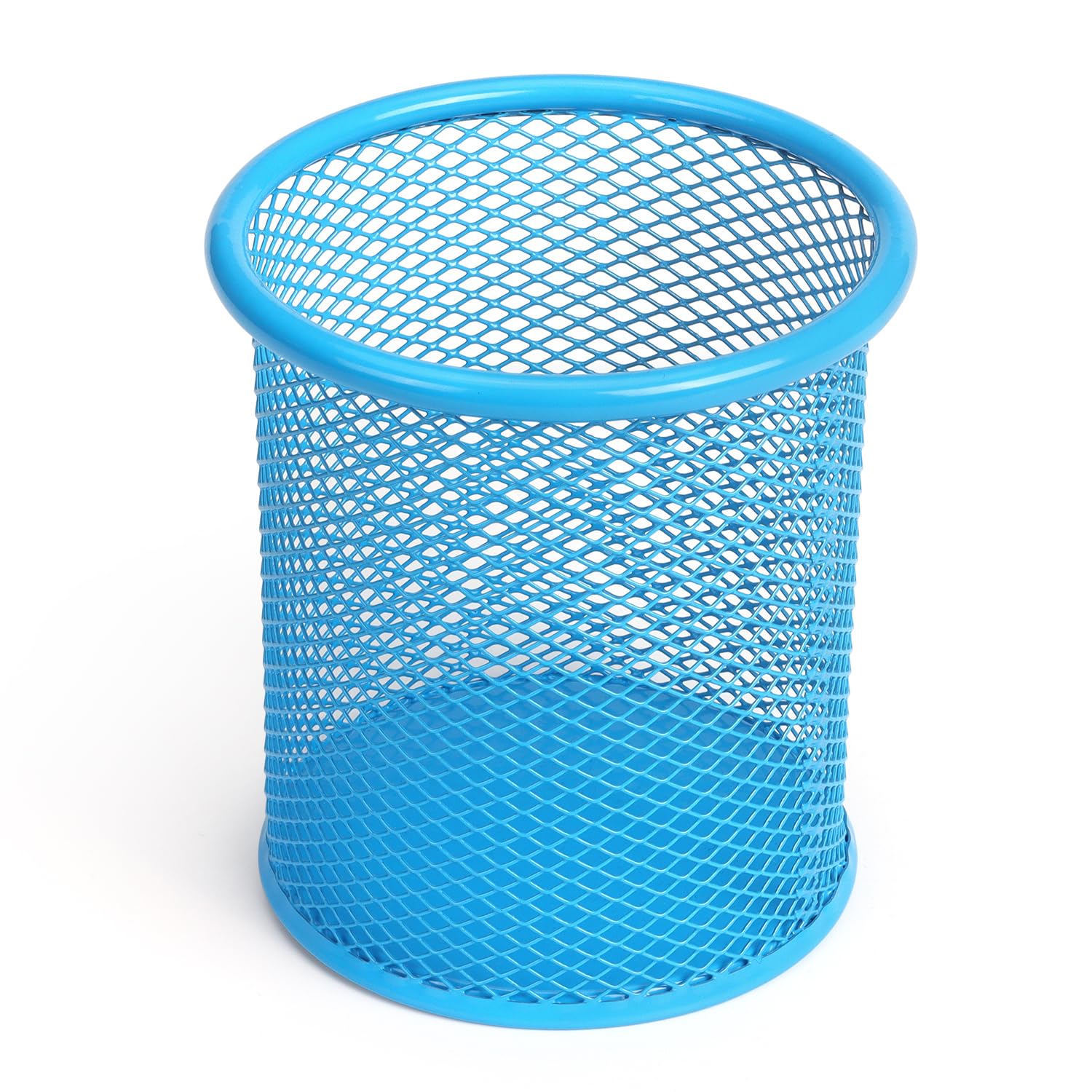 Tamaki Pen Holder Cup For Desk, Wire Mesh Pencil Cup Holder For Desk Office Pen Organizer (Blue)
