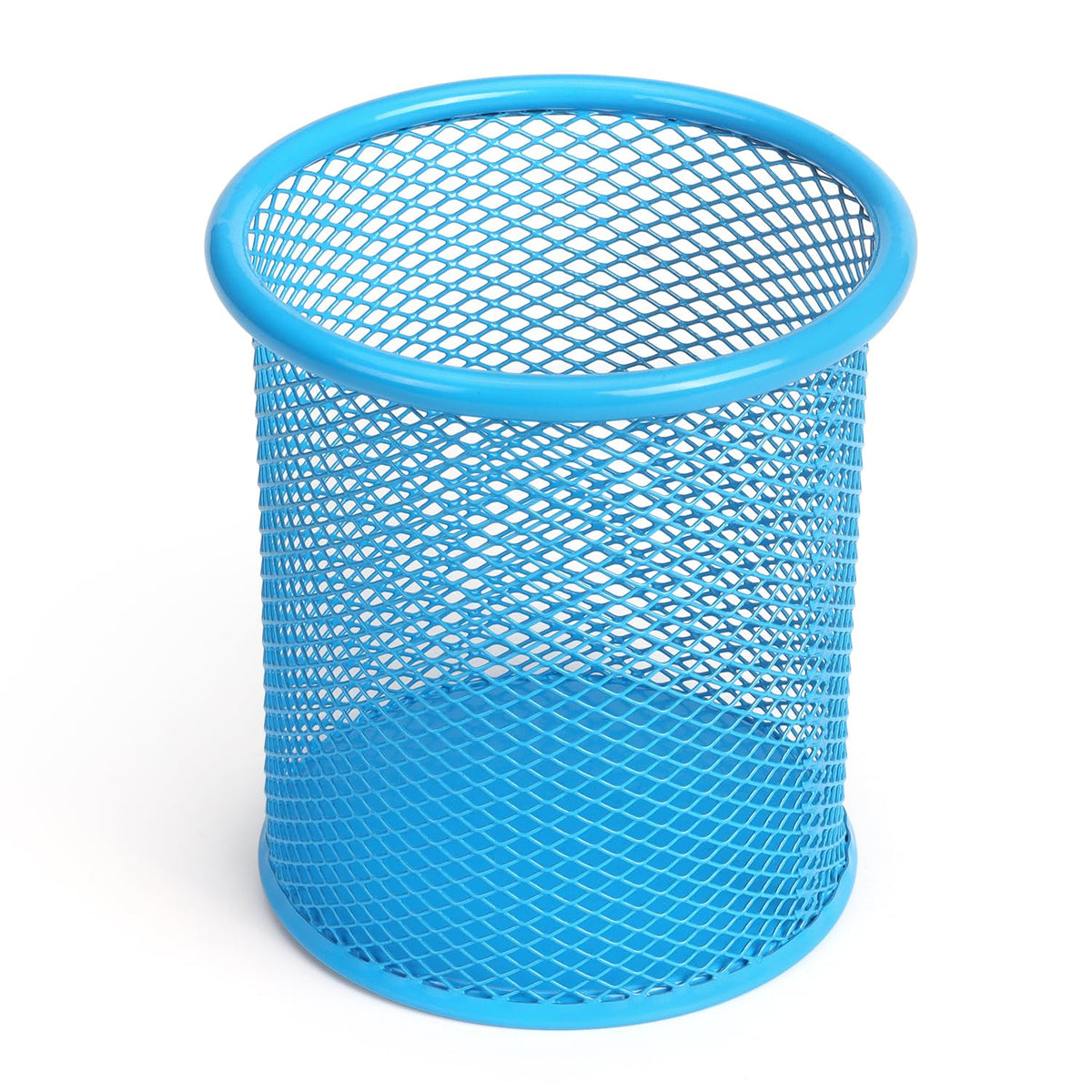 Tamaki Pen Holder Cup For Desk, Wire Mesh Pencil Cup Holder For Desk Office Pen Organizer (Blue)