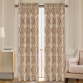 Loom And Mill Luxury Jacquard Damask Curtains For Bedroom Living Room, Light Khaki Floral Lined Curtains 2 Panels With Tiebacks,