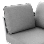 Modway Stance Outdoor Patio Woven Rope Aluminum Sectional Sofa Corner Chair in White Gray