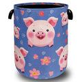 Cute Pig Laundry Basket Oxford Cloth Foldable Hamper 18.9x16.5 Inch