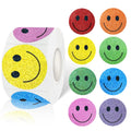 Yeachlaing 1.5 Inch Shiny Happy Face Stickers Circle Dots Labels Reward Stickers Teachers Stickers(500Pcs,Multicolored)