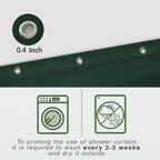 Koufall Dark Green Waterproof Linen Fabric Shower Curtain 54X72 Inch Length
