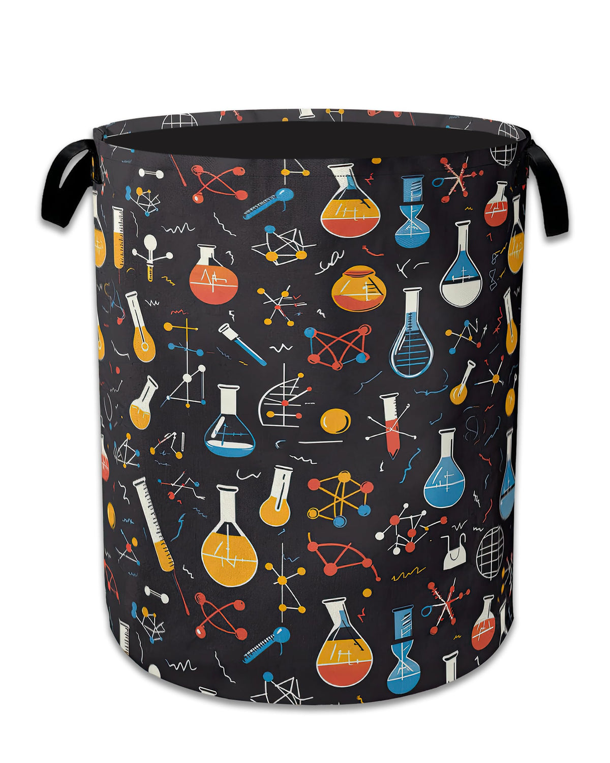 Science Biology Physics Laundry Hamper With Handle,Foldable Oxford Cloth Flasks Formula Laundry Basket,20.8x16 Clothes Storage