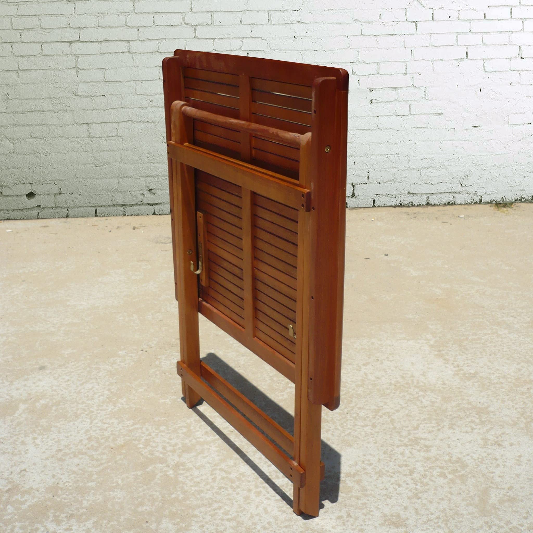 HomeRoots Eucalyptus Sienna Brown Folding Serving Table