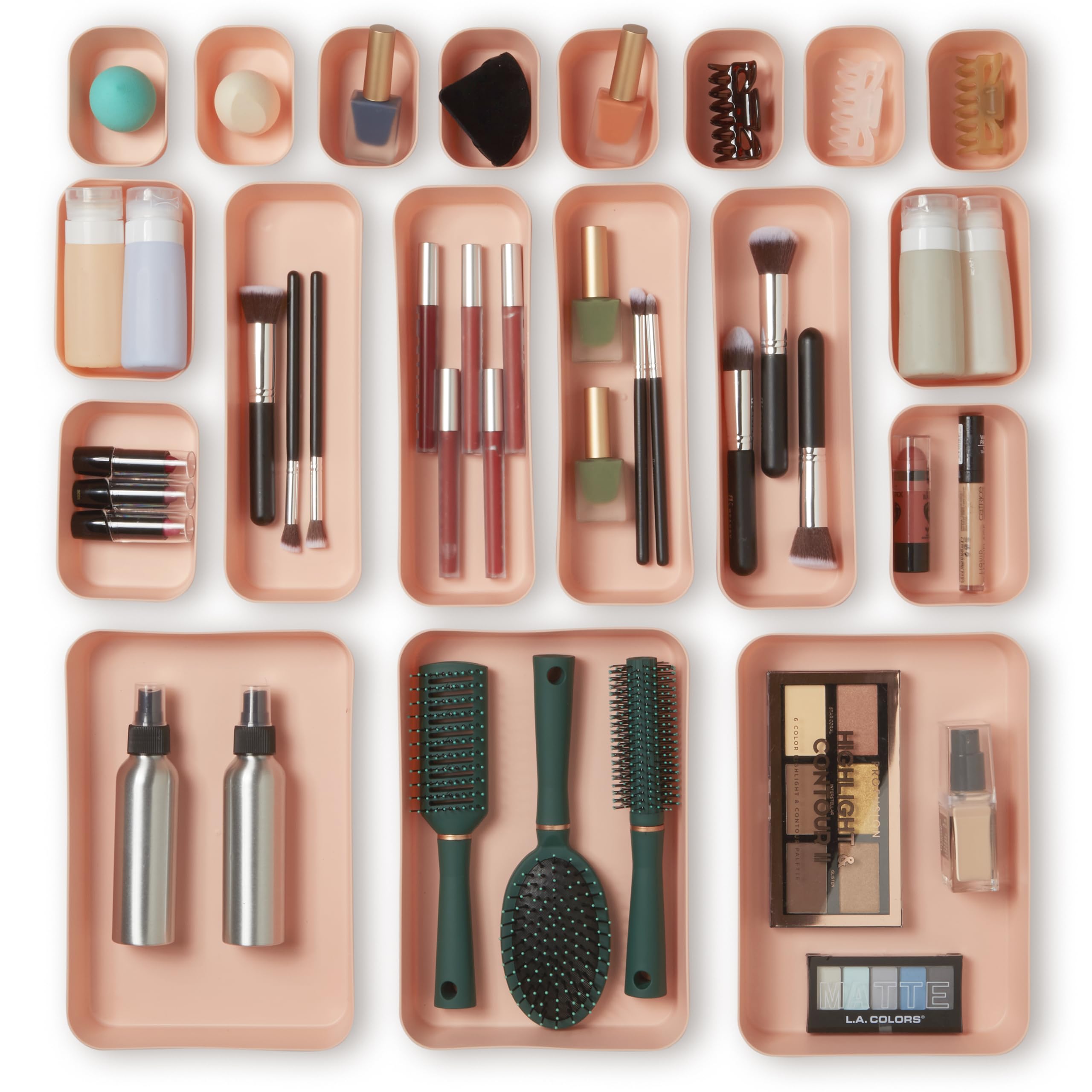 Spacesaver Drawer Organizer Set, 20 Pcs - Office Drawer Organizer, Makeup Drawer Organizer Trays, Vanity Drawer Organizers, Bath