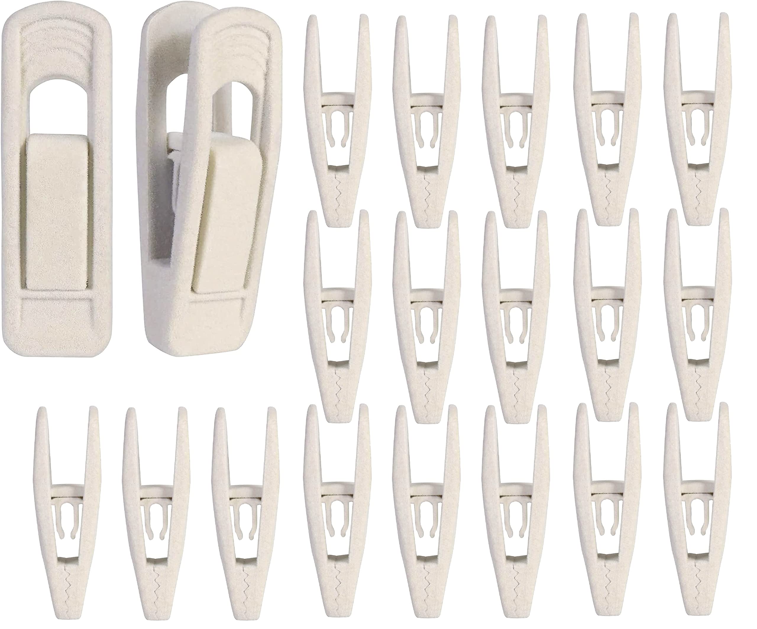 Mateda Velvet Hangers Clips Strong Finger Clips Perfect for Thin Velvet Hangers (Beige, 20)