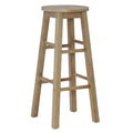 Zeke Grey Wash 29 Barstool with Round Seat by Linon