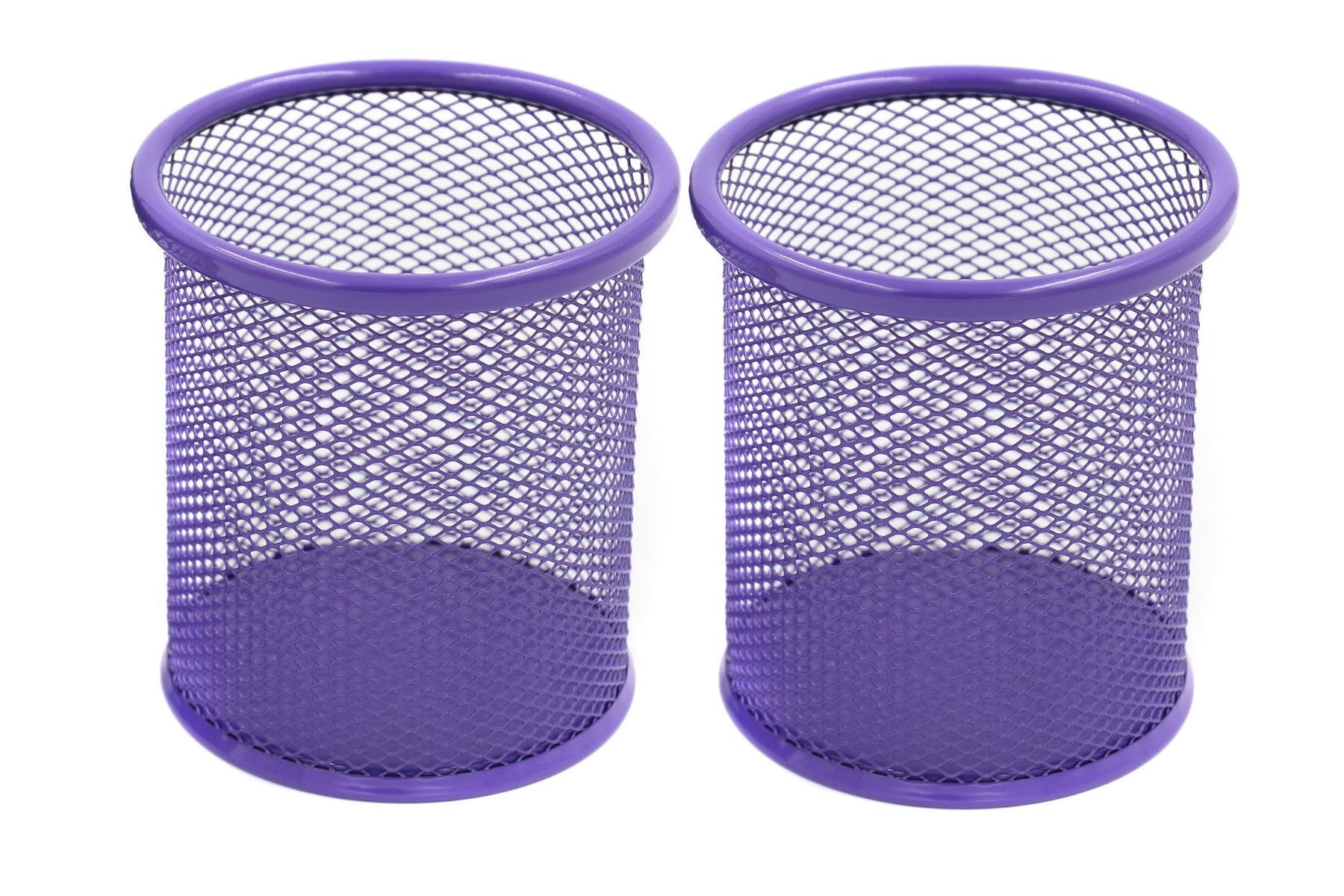 Easypag Pencil Holder Mesh Pen Cup Marker Holder Makeup Brush Holders For Home, School & Office,Pack Of 2, Purple
