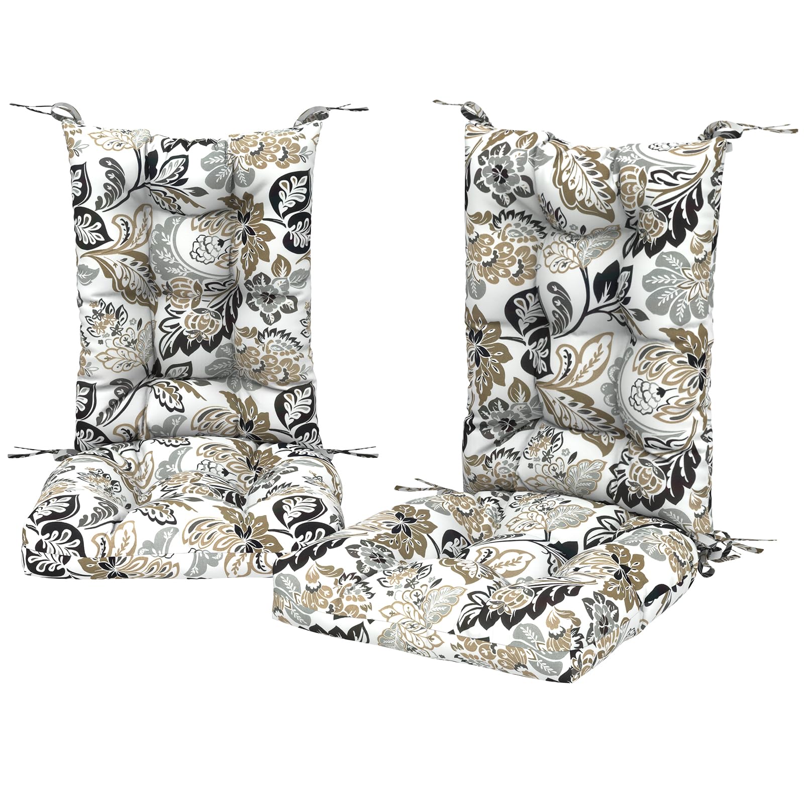 Dytxiii Set Of 2 Rocking Chair Cushions For Outdoor/Indoor Use,Water Resisitant Tufted High Back Chair Pads For Patio,Porch,Balc