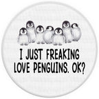 I Just Freaking Love Penguins Ok Small Mouse Pad 7.9X7.9 Inches,Washable Round Cloth Mousepad For Office Laptop Computer,Non-Sli