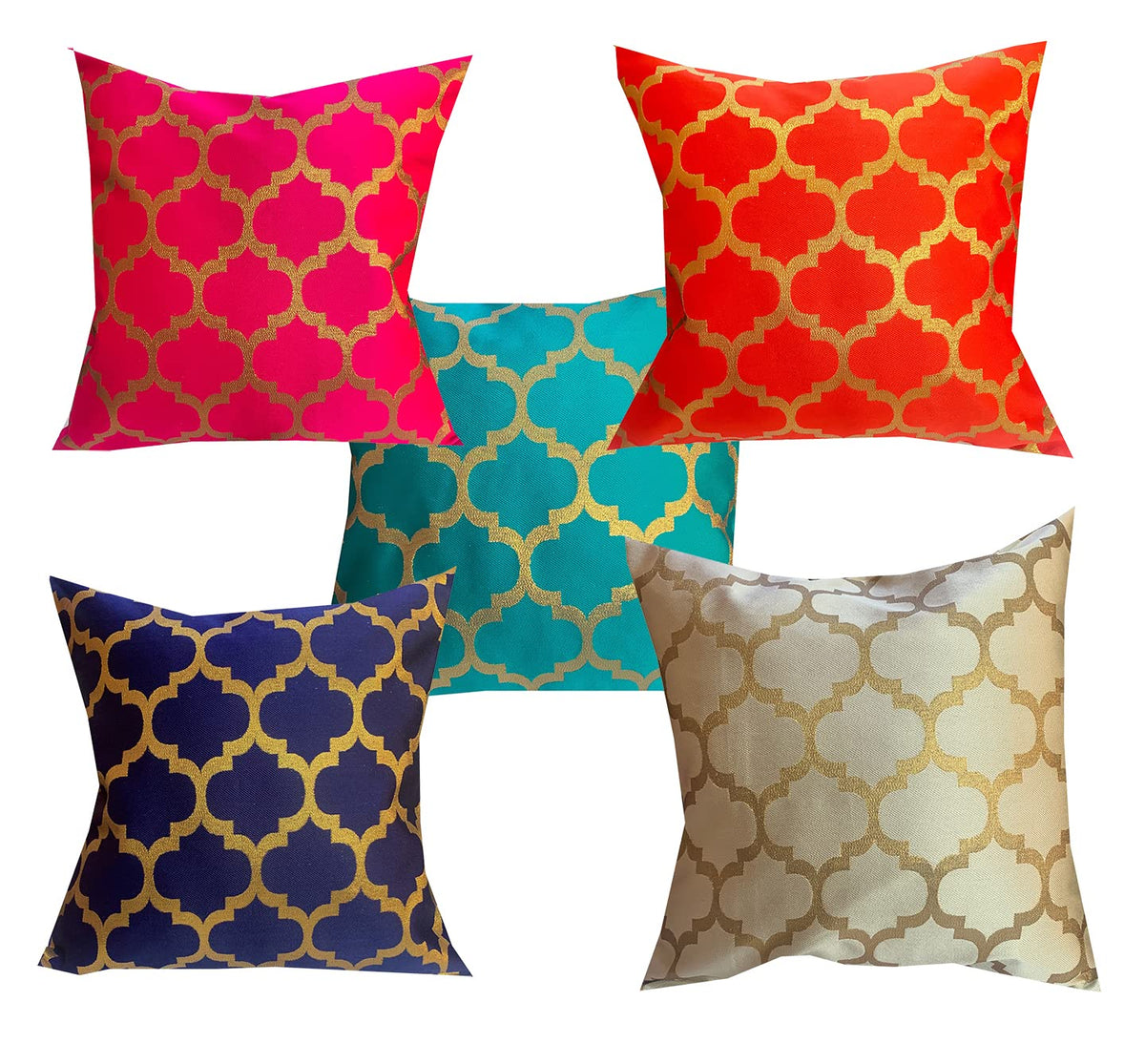 Vireo Designer Cushion Cover(18X18Inch, Multicolour)  Set Of 5