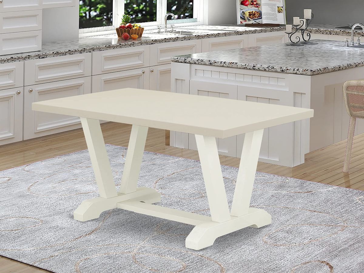 East West Furniture VT026 V-Style Dining Room Table - a Rectangle Kitchen Table Top with Stylish Legs, 36x60 Inch, Multi-Color