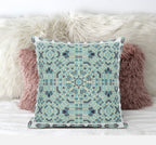HomeRoots Dark Purple White 20â€ Aqua Geostar Zippered Suede Throw Pillow