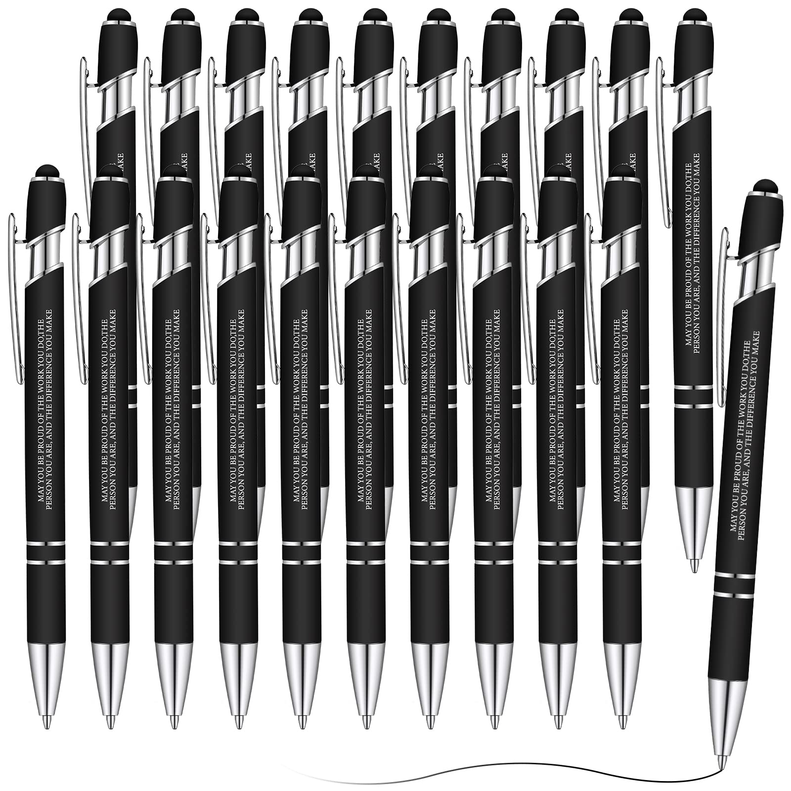 Teling 20 Pcs Employee Appreciation Pens Gifts Inspirational Quote Pens For Coworkers Motivational Ballpoint Pen With Soft Stylu